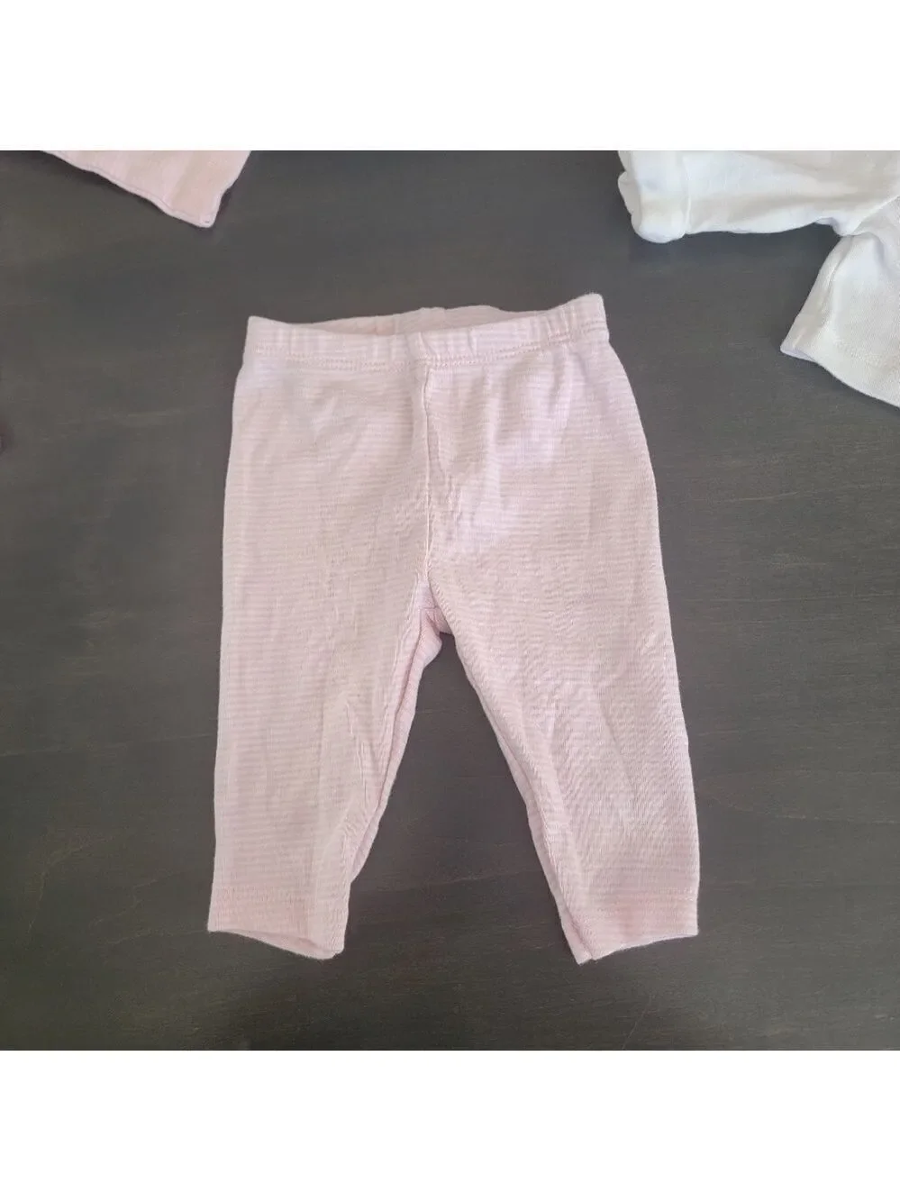 Carter's Infant Girl 4 Piece Bundle Pink White Jacket Onesie Pants Cap Size 3mo